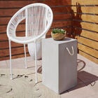 White Metal Contemporary Outdoor Chair, , alternate image number null