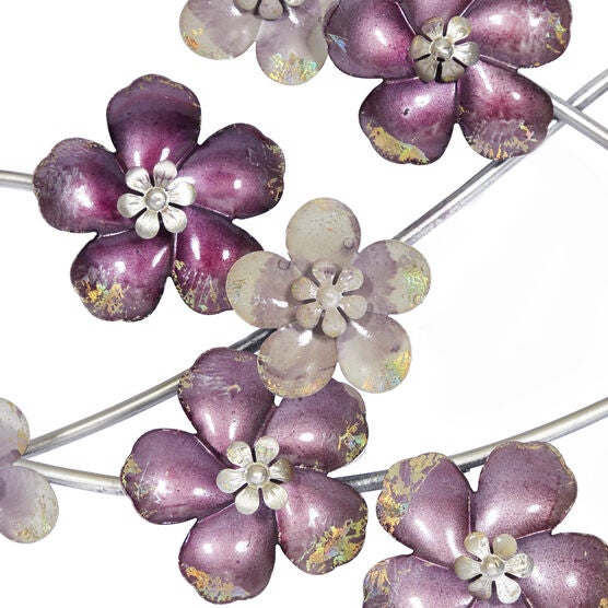 Purple Metal Glam Floral Wall Decor, , alternate image number null