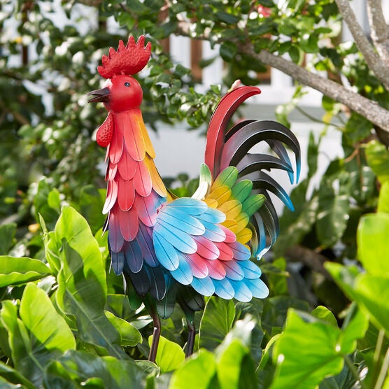 Metal Rooster Outdoor Decor Brylane Home