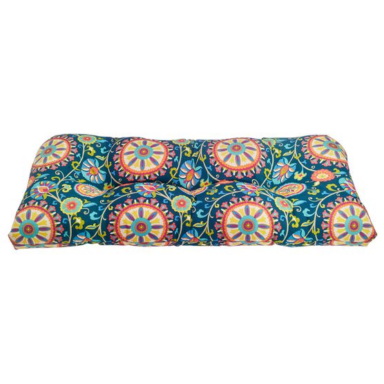 Tufted Wicker Settee Cushion, Tufted Wicker Settee Cushion,