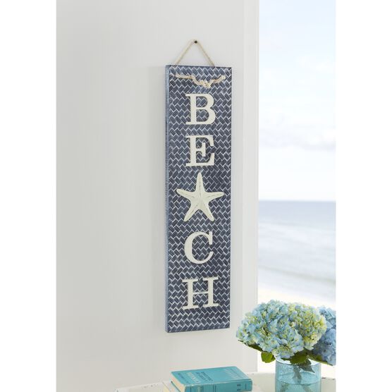 Blue Wood Coastal Wall Décor, BLUE, hi-res image number null