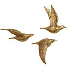 Set Of 3 Gold Polystone Coastal Birds Wall Décor, GOLD, hi-res image number null