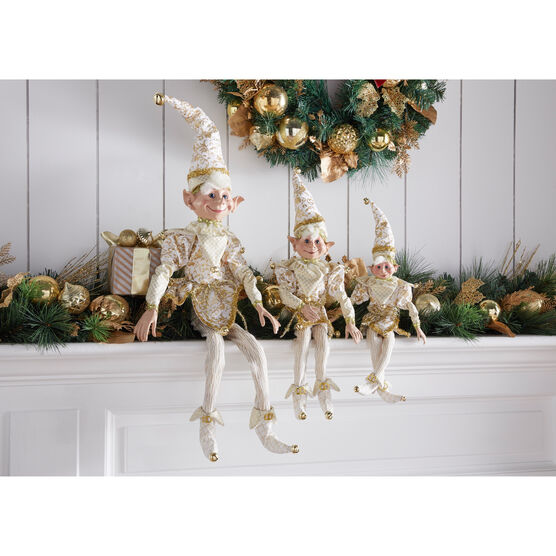 21"H Posable Christmas Elf , GOLD, hi-res image number null