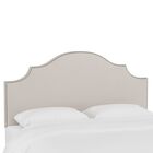 Microsuede Nail Button Botched Headboard, PREMIER PLATINUM, hi-res image number null