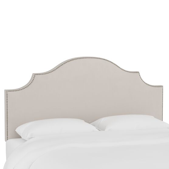 Microsuede Nail Button Botched Headboard, PREMIER PLATINUM, hi-res image number null