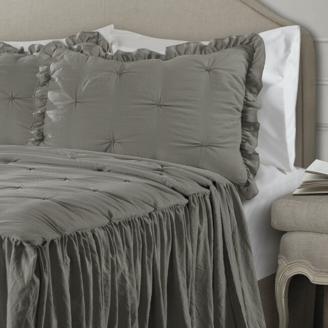 Ravello Pintuck Ruffle Skirt Bedspread 3 Pc Set, , alternate image number 9