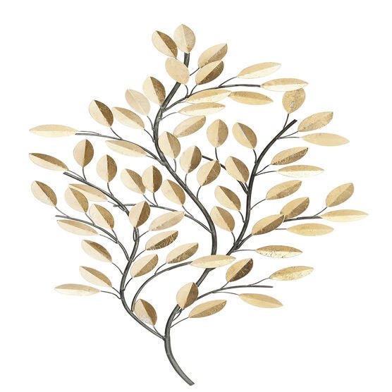 Brass Metal Glam Floral Wall Decor, BRASS, hi-res image number null
