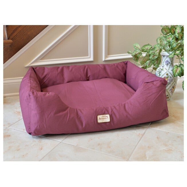 Bolstered Pet Dog Bed, Burgundy, Medium, , on-hover image number 1