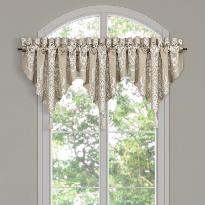 Potenza Sand Window Ascot Valance, SAND, hi-res image number 0