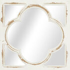 Set Of 4 White Wood Vintage Decor Wall Mirror, , alternate image number null