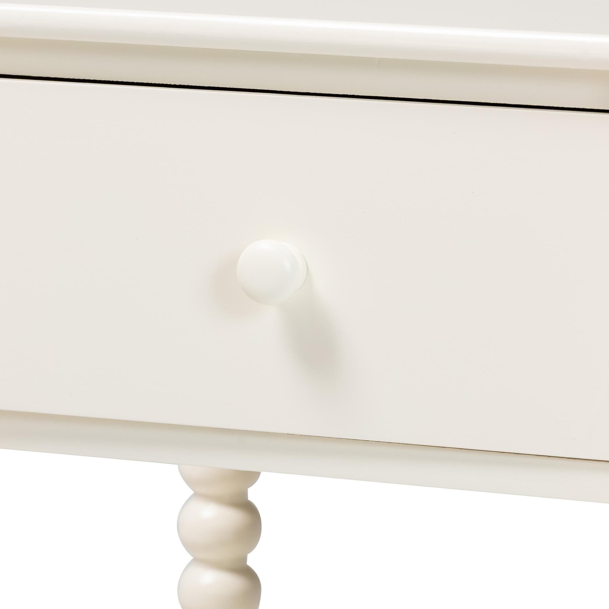 Rimona End Table with Bobbin Legs, WHITE, alternate image number 6