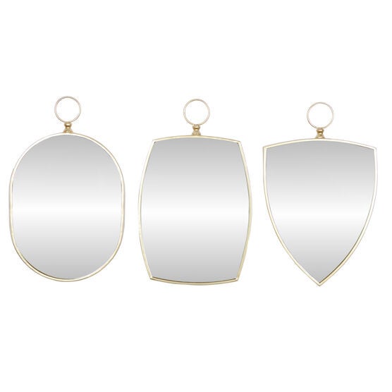 Set Of 3 Gold Wood Traditional Wall Mirror, GOLD, hi-res image number null