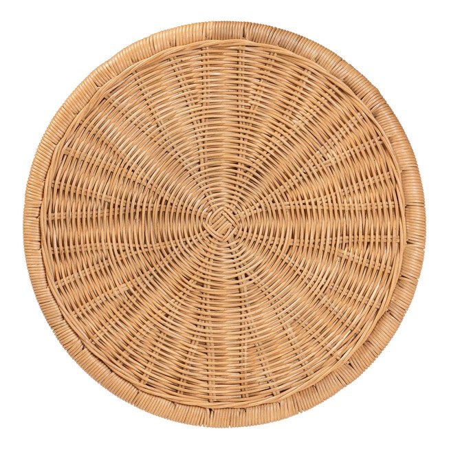 Caroline Round Natural Rattan End Table, LIGHT HONEY, alternate image number null