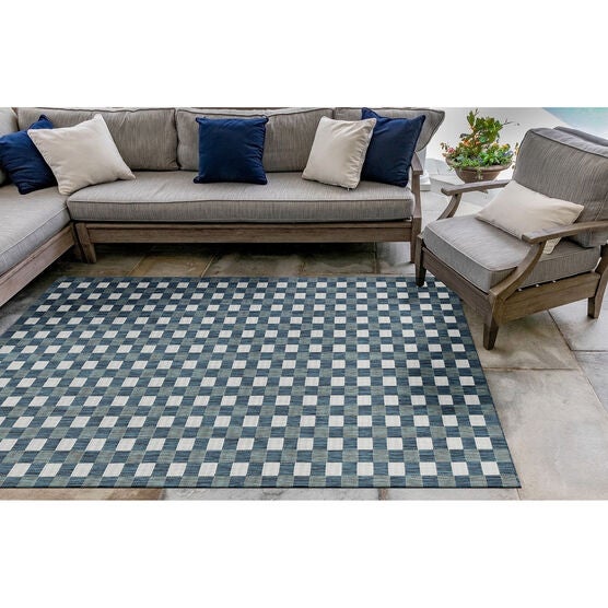 Liora Manne Carmel Gingham Indoor/Outdoor Rug, , alternate image number null