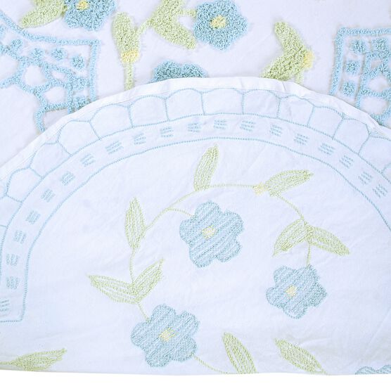 Bloomfield Collection in Floral Design 100% Cotton Tufted Chenille Curtain 2 Piece Set , , alternate image number null