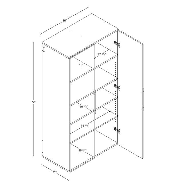 HangUps 36 inches Large Storage Cabinet, Light Gray, , alternate image number null