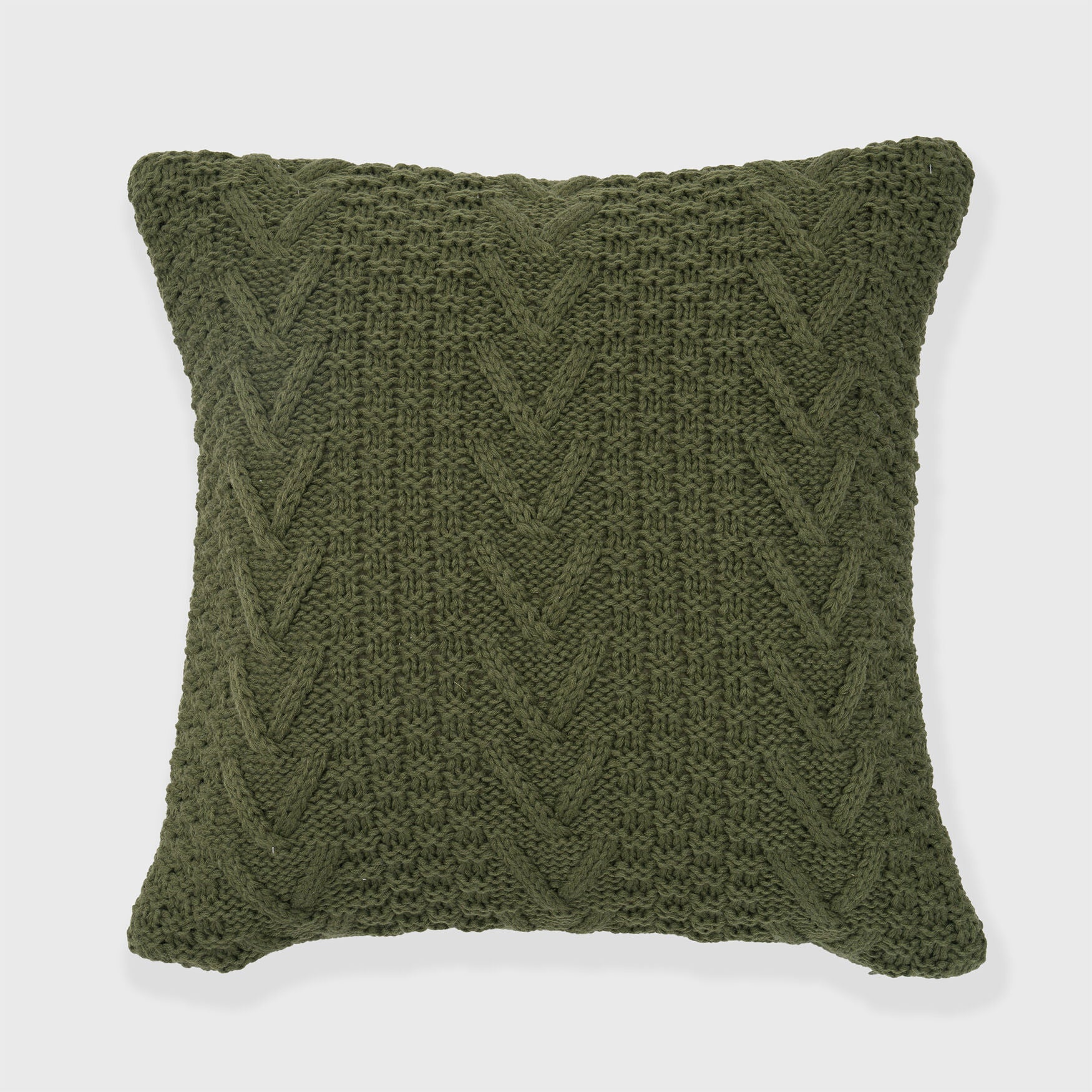 Chunkey Sweater Knit Pillow, MOSS GREEN, hi-res image number 0