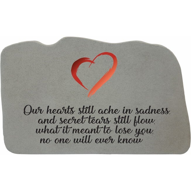 Our Hearts Still Ache Garden Memorial Accent Stone, GREY, hi-res image number null
