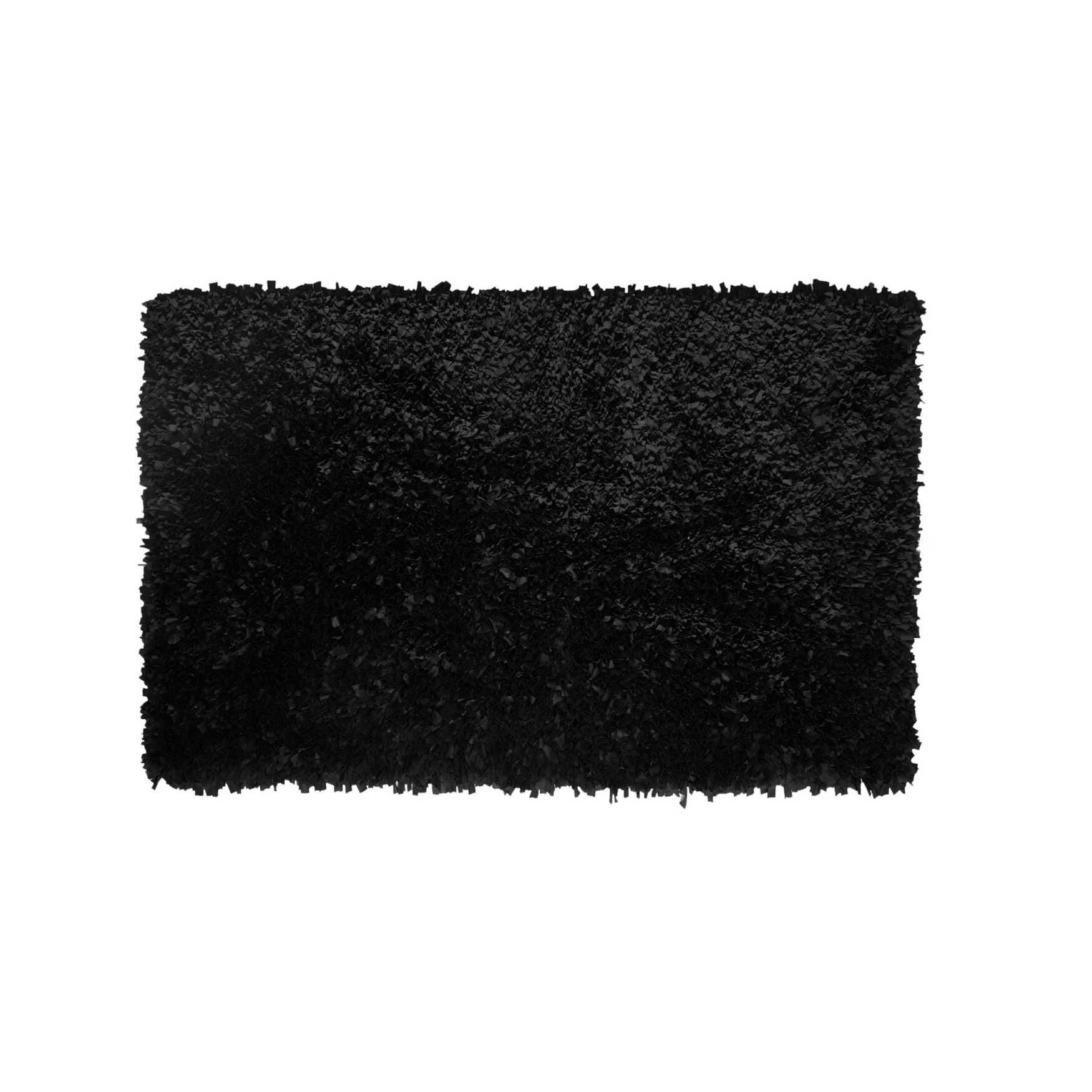 Bella Premium Jersey Shaggy Area Rug, BLACK, hi-res image number 0