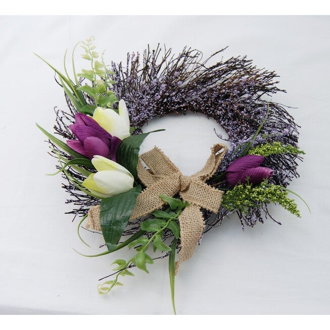 12 inches Tulip Wreath, FLORAL, hi-res image number 0