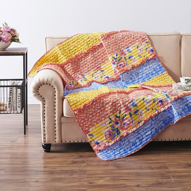 Skylar Quilted Throw Blanket, CALICO, hi-res image number null