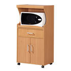 Home Basics Small Wood Microwave Cart, NATURAL, hi-res image number null