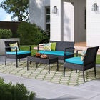 Saint Birch Savannah 4 Piece Rattan Sofa Seating Group With Cushions Seating, , alternate image number null