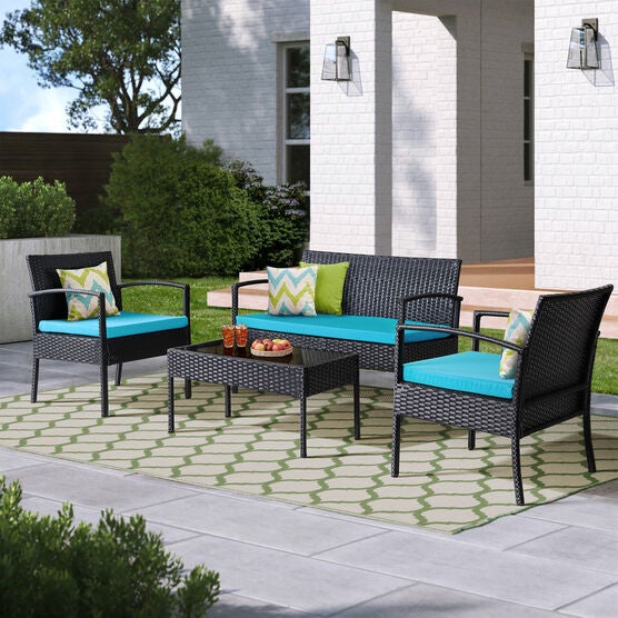 Saint Birch Savannah 4 Piece Rattan Sofa Seating Group With Cushions Seating, , alternate image number null