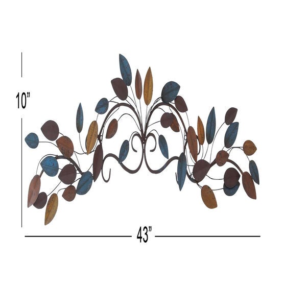 Multi Colored Metal Traditional Floral Wall Decor, , alternate image number null