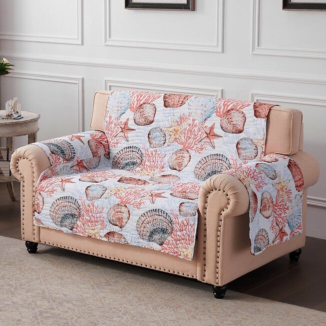 Beach Days Loveseat Furniture Protector, CORAL, hi-res image number 0