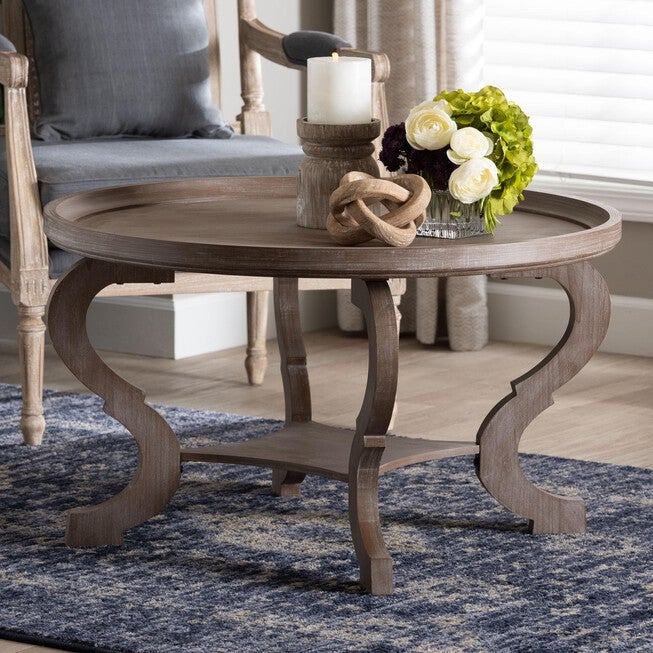 Madrona French Country Antique Brown Wood Coffee Table, ANTIQUE BROWN, hi-res image number 0