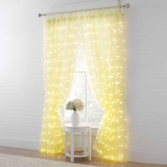 Pre Lit Curtain Panel Window Brylane Home