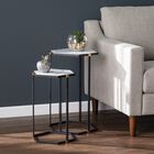 Kerrisdale Faux Marble Nesting Tables 2Pc Set, BLACK, hi-res image number null