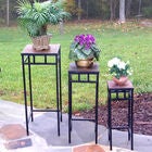 3-Pc. Slate Sq. Plant Stands, BLACK, hi-res image number null