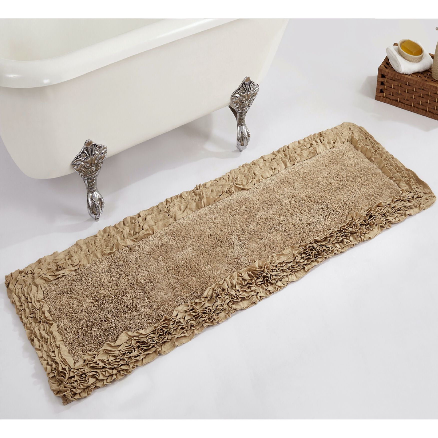 Shaggy Border Bath Rug Mat, 20" X 60