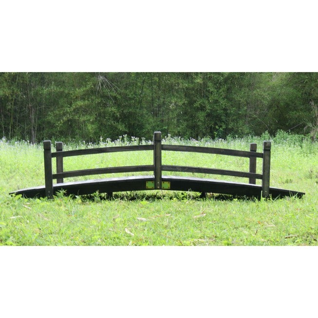 Coral Coast Harrison 8ft Wood Garden Bridge-Dark Stain, NATURAL, hi-res image number null