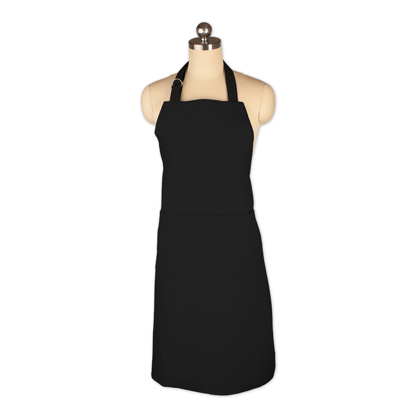 Adjustable Cotton Chef Apron, BLACK, hi-res image number 0