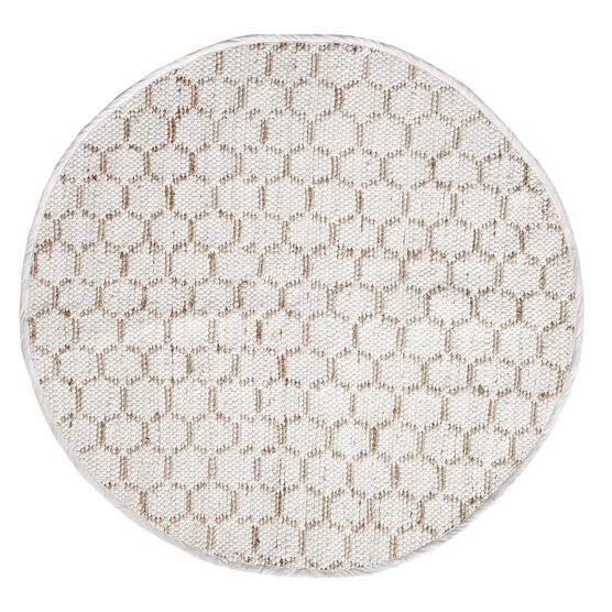 Beehive Modern Collection Area Rug Round, WHITE, hi-res image number null