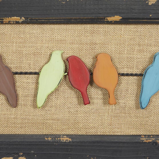 Multi Colored Wood Eclectic Birds Wall Decor, , alternate image number null