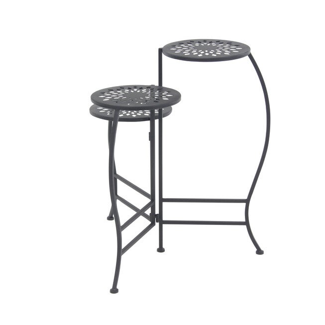 3-Tier Black Metal Traditional Plant Stand, , alternate image number null