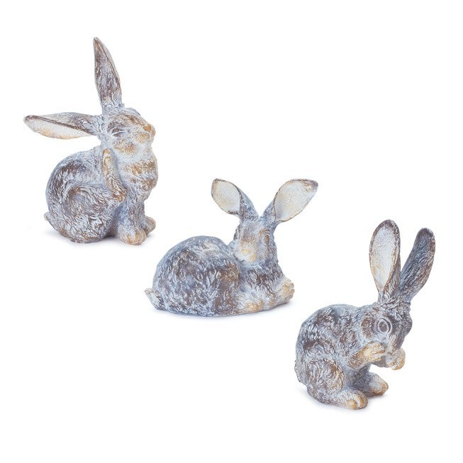 Garden Rabbit Figurine (Set of 3), BROWN, hi-res image number null