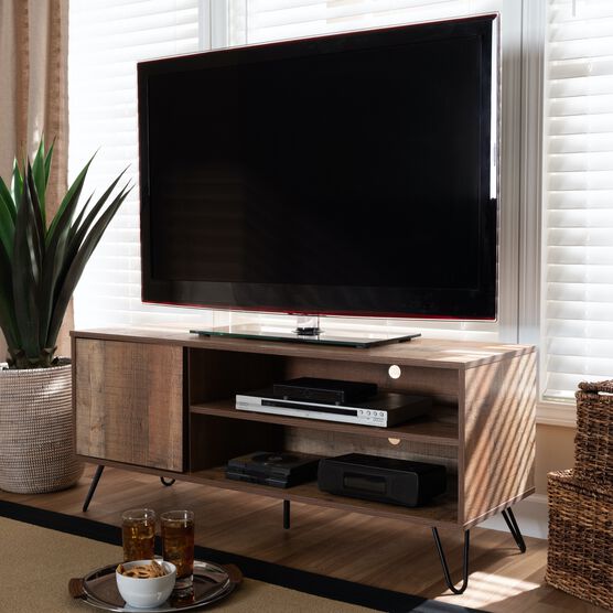 Iver Rustic 1-Door Wood Tv Stand Furniture, , alternate image number null