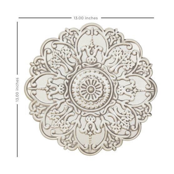 Small White Medallion Wall Decor, , alternate image number null