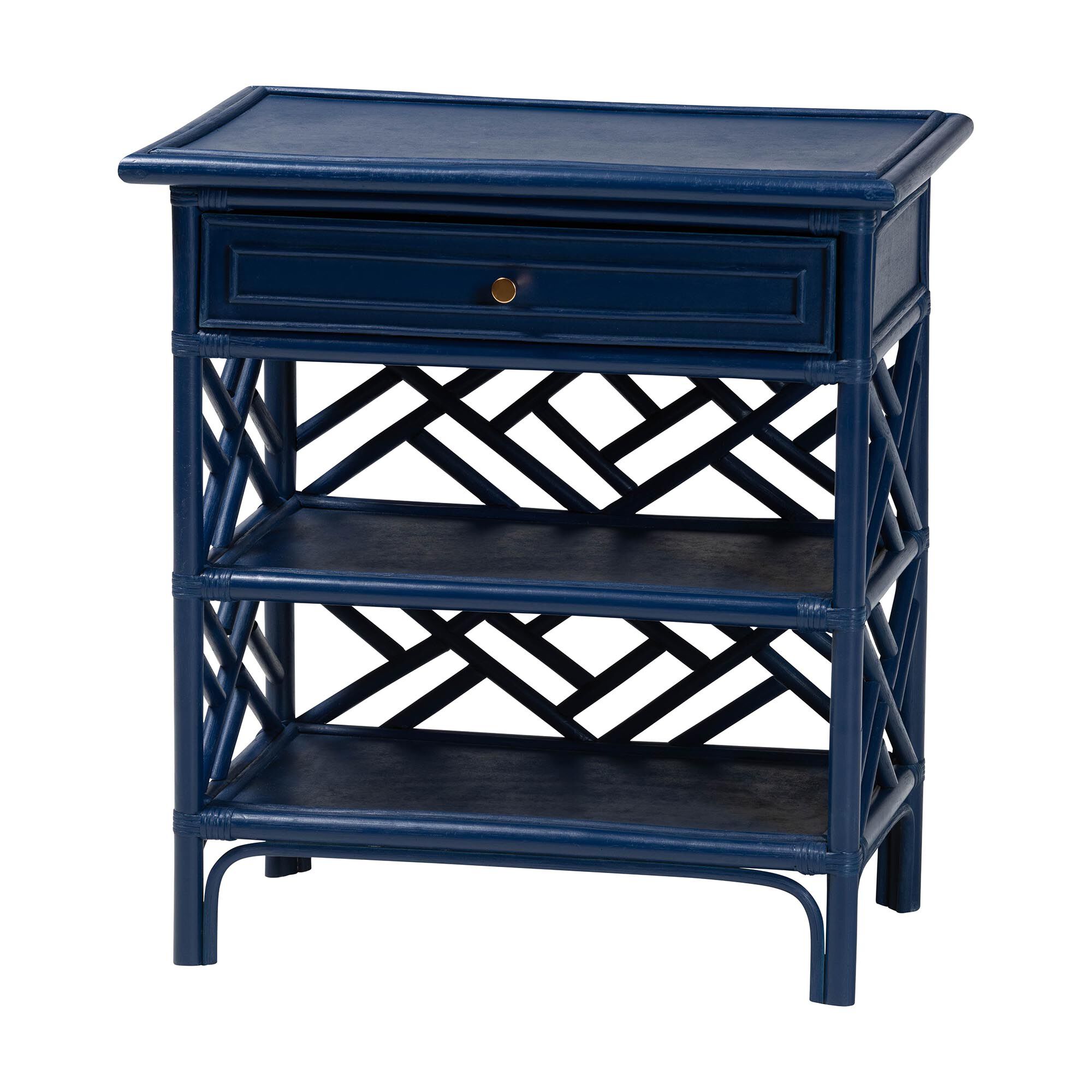 Tiaret Natural Rattan Nightstand, Blue, BLUE, alternate image number 1