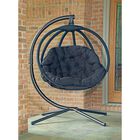 Hanging Ball Chair with Stand in Overland Black, , alternate image number 2
