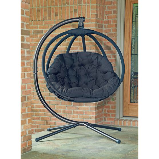 Hanging Ball Chair with Stand in Overland Black, , alternate image number null