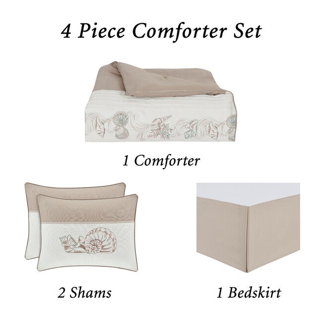 Water'S Edge Natural Comforter Set, NATURAL, alternate image number null