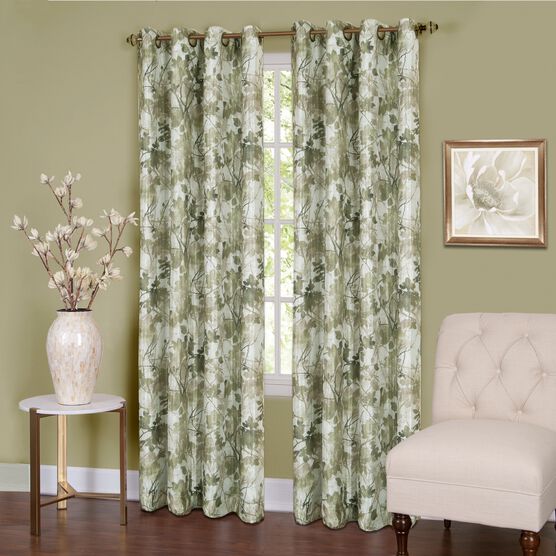 Tranquil Lined Grommet Window Curtain Panel Brylane Home