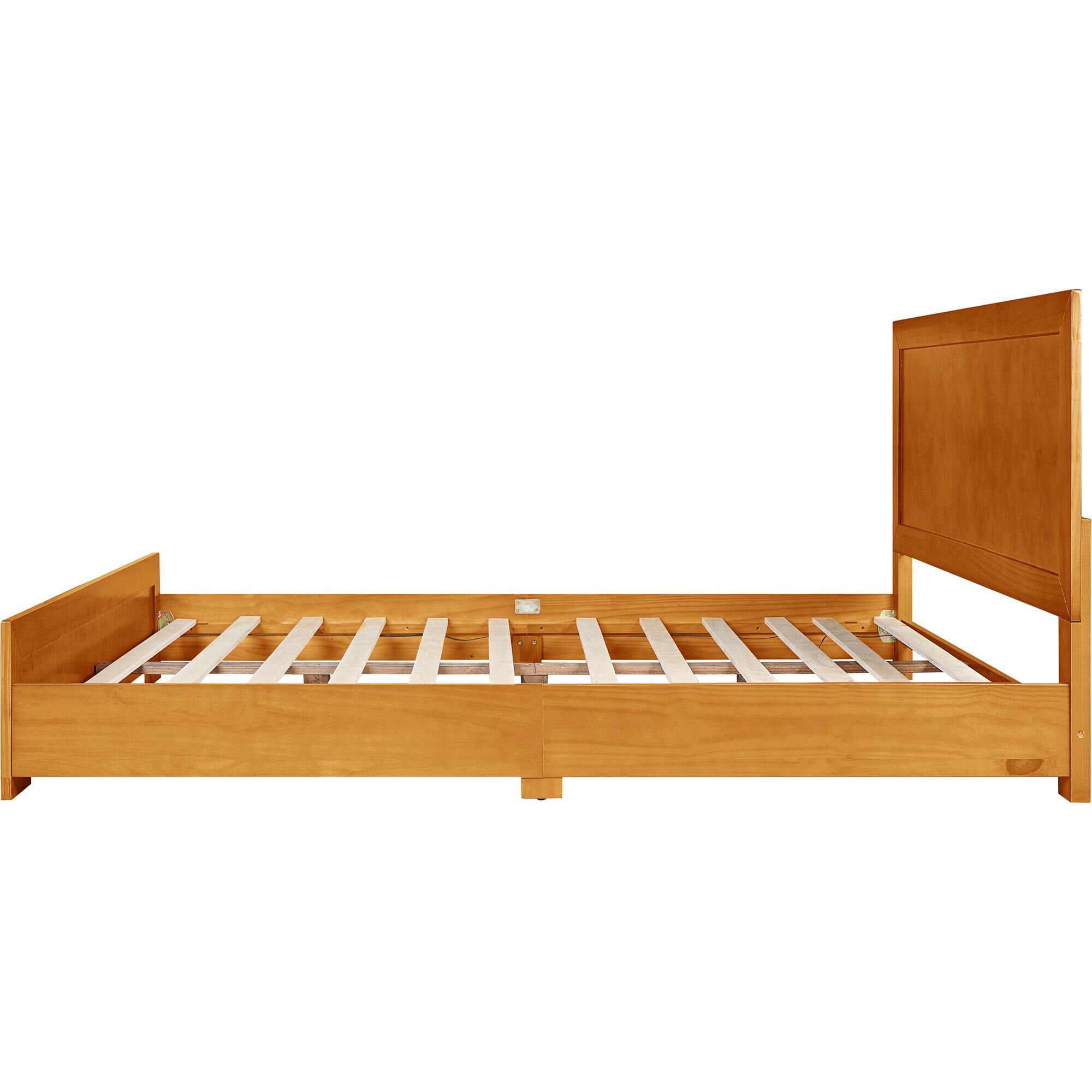 Oxford Platform Bed, Walnut, Twin, OAK, alternate image number 4