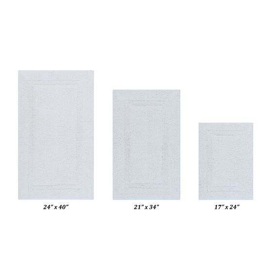 Lux Collectionis Bath Mat Rug 3 Piece Set (17" x 24" | 21" x 34" | 24" x 40"), WHITE, hi-res image number null